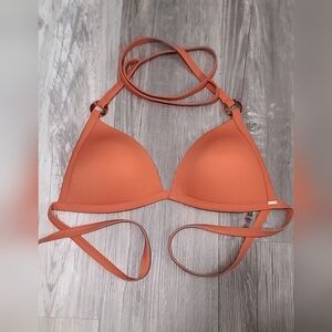 Pink Victoria Secret Women's Orange Halter Bikini Top